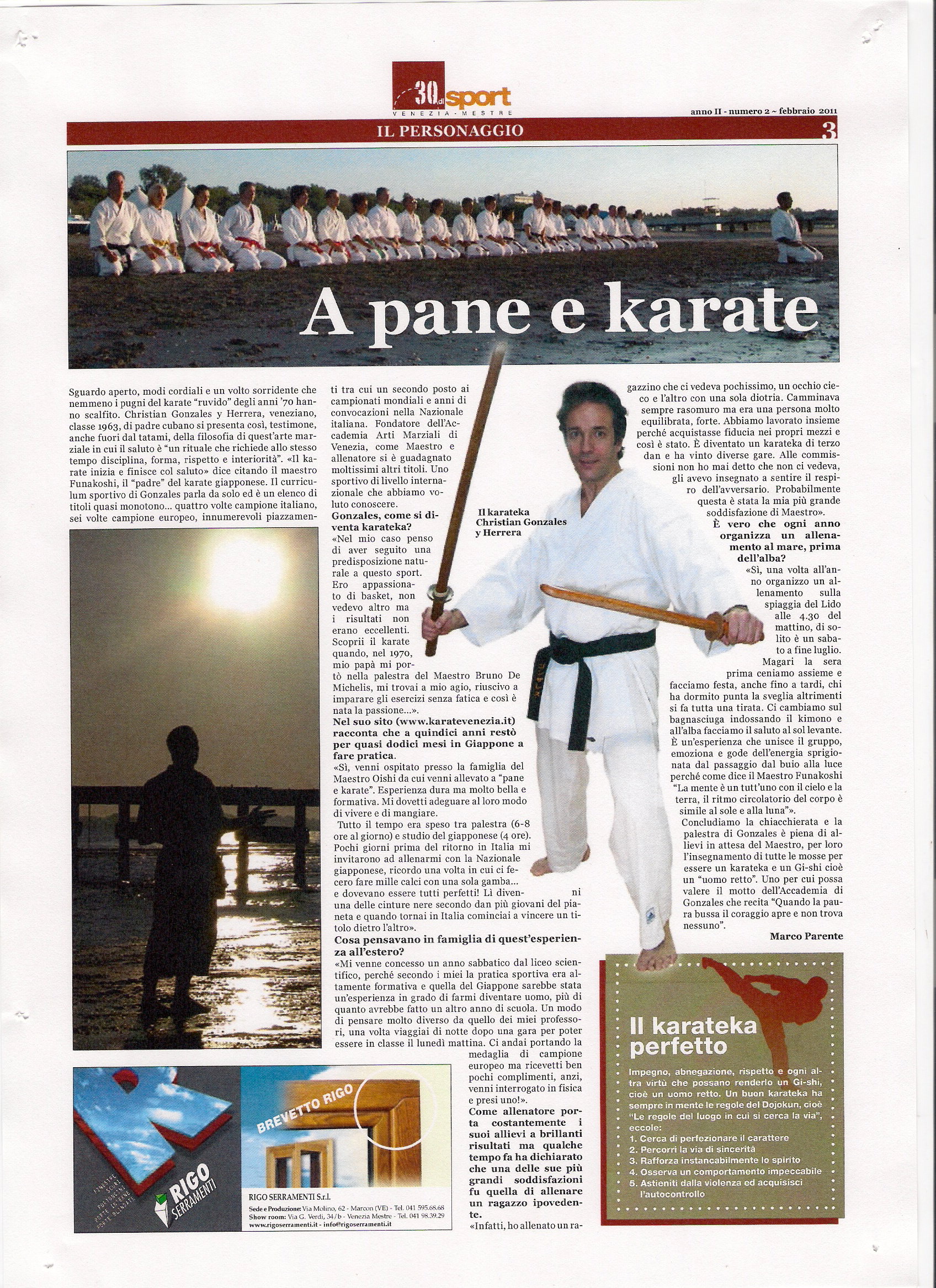 "A pane e karate" su
30disport.it